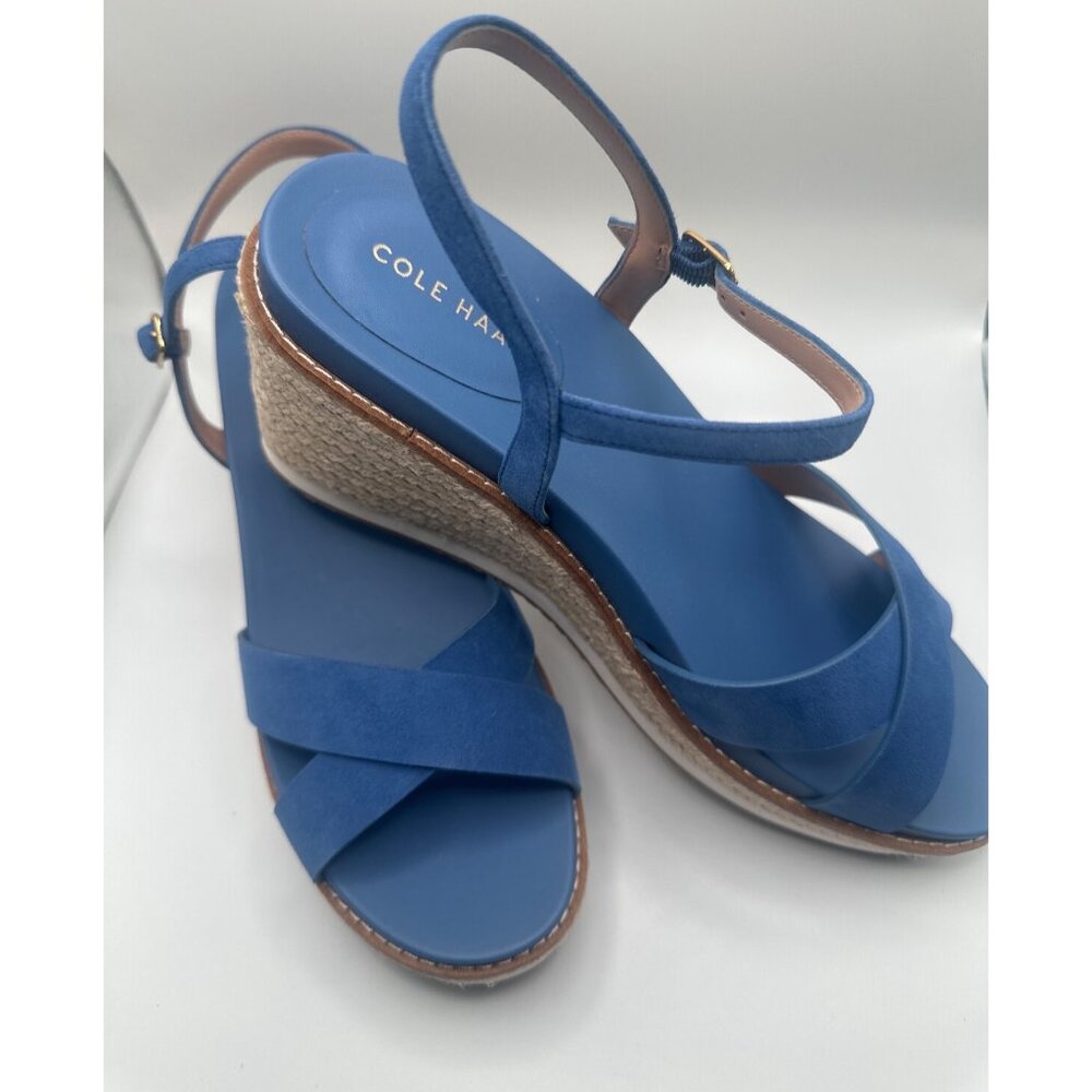 Cole Haan Silvee Espadrille Wedge Sandal, NIB,‎ Size 10, Blue Suede - Picture 3 of 11